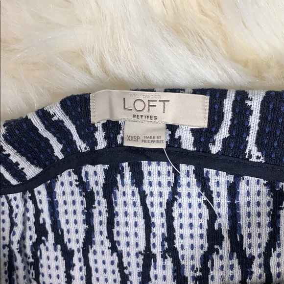 LOFT Navy Patterned Asymmetrical Skirt - Picture 4 of 4